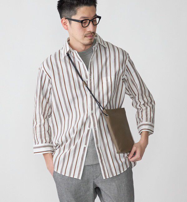 SHIPS「SHIPS: Herdmans コットン/リネン 7スリーブ シャツ」|シャツ・ブラウス|