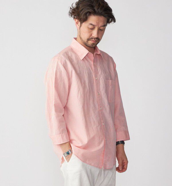 SHIPS「SHIPS: Herdmans コットン/リネン 7スリーブ シャツ」|シャツ・ブラウス|