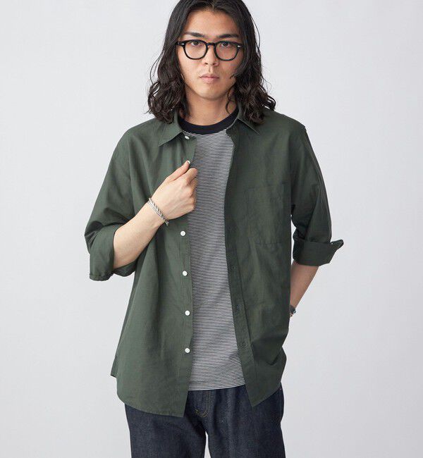 SHIPS「SHIPS: Herdmans コットン/リネン 7スリーブ シャツ」|シャツ・ブラウス|