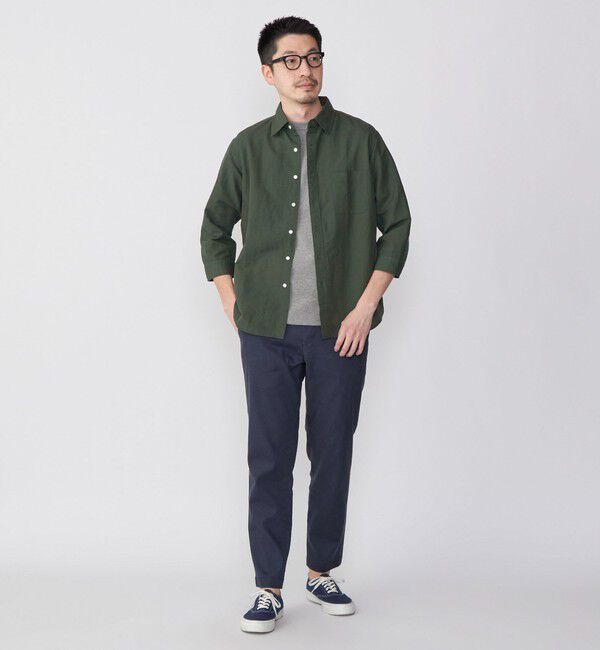 SHIPS「SHIPS: Herdmans コットン/リネン 7スリーブ シャツ」|シャツ・ブラウス|