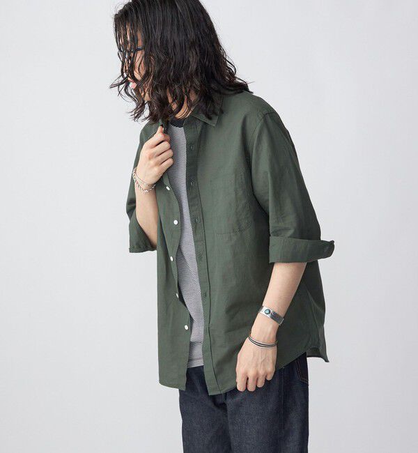 SHIPS「SHIPS: Herdmans コットン/リネン 7スリーブ シャツ」|シャツ・ブラウス|