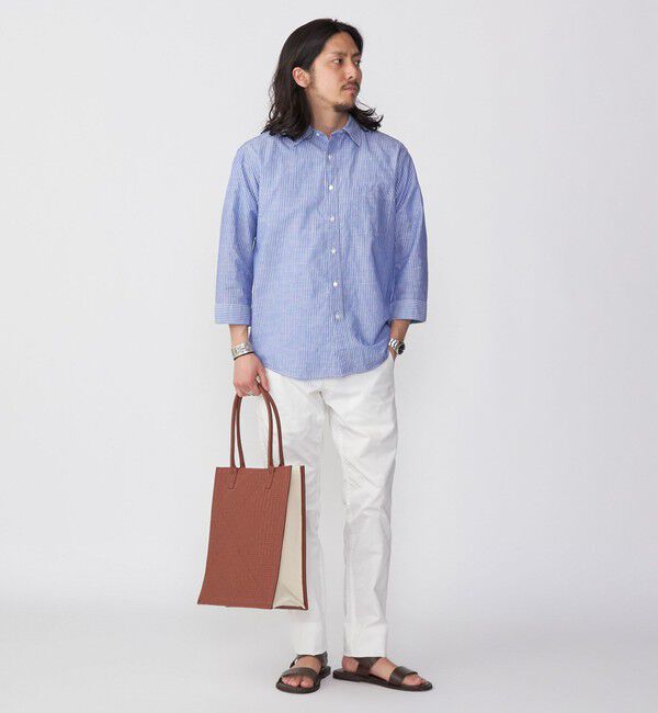 SHIPS「SHIPS: Herdmans コットン/リネン 7スリーブ シャツ」|シャツ・ブラウス|