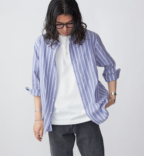 SHIPS「SHIPS: Herdmans コットン/リネン 7スリーブ シャツ」|シャツ・ブラウス|