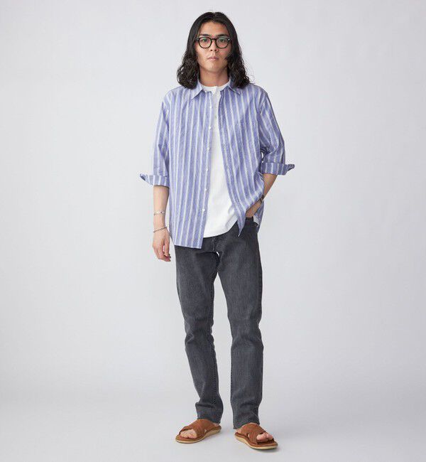 SHIPS「SHIPS: Herdmans コットン/リネン 7スリーブ シャツ」|シャツ・ブラウス|