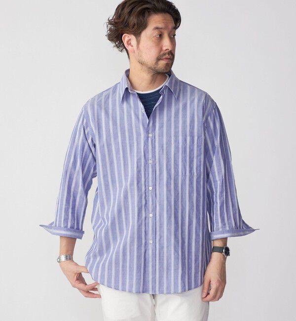 SHIPS「SHIPS: Herdmans コットン/リネン 7スリーブ シャツ」|シャツ・ブラウス|