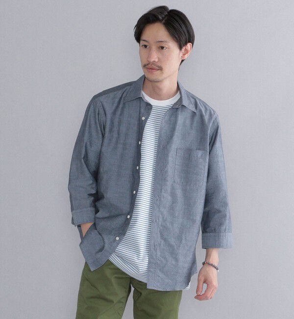 SHIPS「SHIPS: Herdmans コットン/リネン 7スリーブ シャツ」|シャツ・ブラウス|