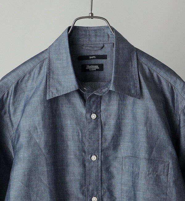 SHIPS「SHIPS: Herdmans コットン/リネン 7スリーブ シャツ」|シャツ・ブラウス|