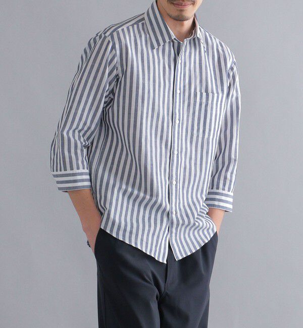 SHIPS「SHIPS: Herdmans コットン/リネン 7スリーブ シャツ」|シャツ・ブラウス|