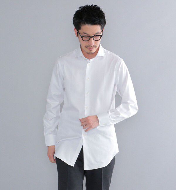 SHIPS「SHIPS: イージーアイロン ヘリンボーン 無地 ホリゾンタルカラー シャツ」|シャツ・ブラウス|