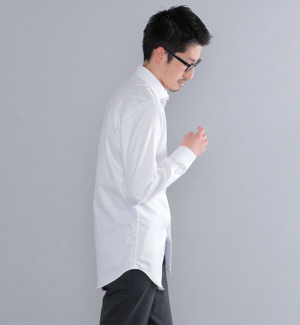 SHIPS「SHIPS: イージーアイロン ヘリンボーン 無地 ホリゾンタルカラー シャツ」|シャツ・ブラウス|