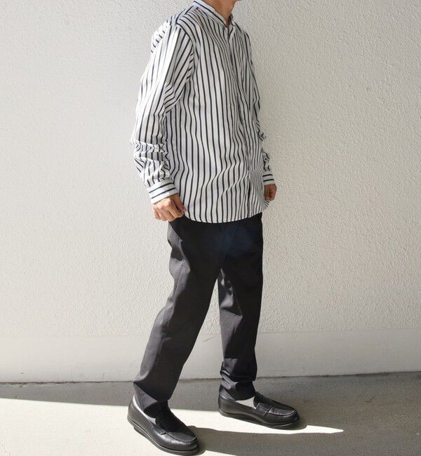 SHIPS any「SHIPS any: ストライプ / ソリッド リラックス バンドカラー シャツ 25AW◇」|シャツ・ブラウス|
