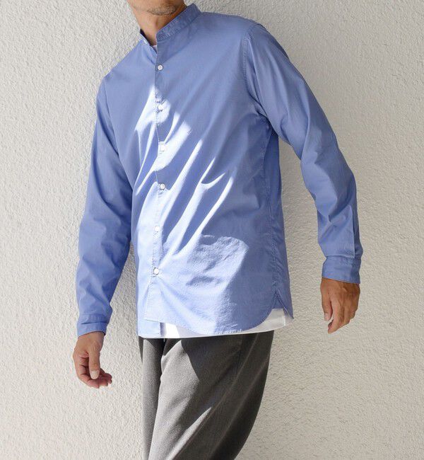 SHIPS any「SHIPS any: ストライプ / ソリッド リラックス バンドカラー シャツ 25AW◇」|シャツ・ブラウス|