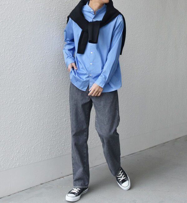 SHIPS any「SHIPS any: ストライプ / ソリッド リラックス バンドカラー シャツ 25AW◇」|シャツ・ブラウス|