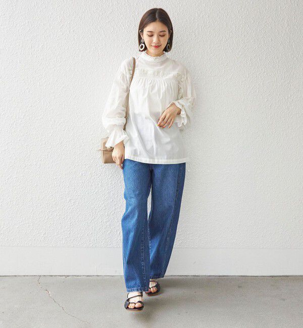 SHIPS for women「〈手洗い可能〉綿 ピコレース デザイン ブラウス ◇」|シャツ・ブラウス|