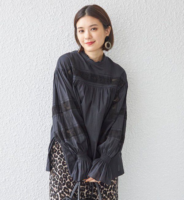 SHIPS for women「〈手洗い可能〉綿 ピコレース デザイン ブラウス ◇」|シャツ・ブラウス|