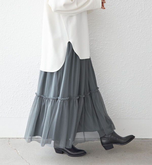 SHIPS for women「〈手洗い可能〉チュール リバーシブル ギャザー スカート◇」|スカート|