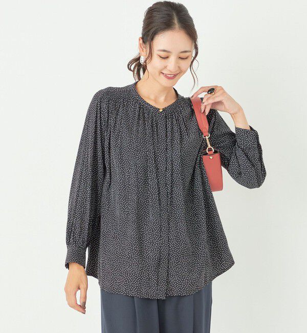 SHIPS Colors 「SHIPS Colors:〈洗濯機可能〉サテン ギャザー シャツ◇」|シャツ・ブラウス|