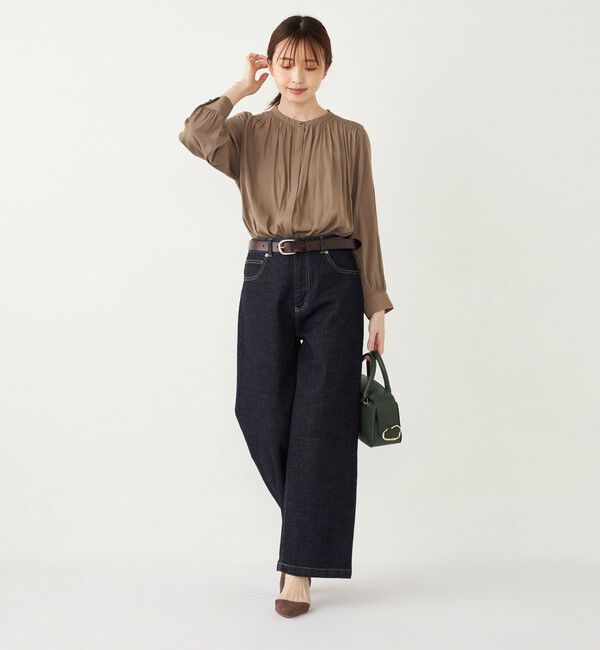 SHIPS Colors 「SHIPS Colors:〈洗濯機可能〉サテン ギャザー シャツ◇」|シャツ・ブラウス|