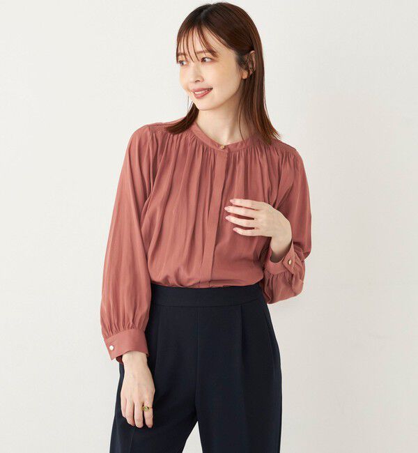 SHIPS Colors 「SHIPS Colors:〈洗濯機可能〉サテン ギャザー シャツ◇」|シャツ・ブラウス|