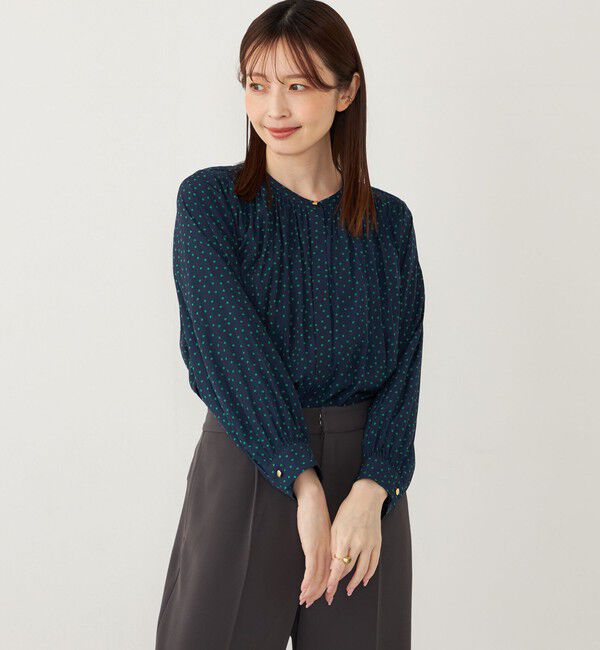 SHIPS Colors 「SHIPS Colors:〈洗濯機可能〉サテン ギャザー シャツ◇」|シャツ・ブラウス|