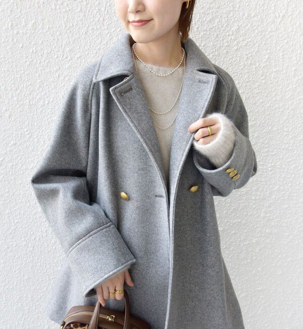 SHIPS for women「【WEB限定】〈手洗い可能〉ウール ライク ジャージー メルトン 2WAY Pコート」|ピーコート|