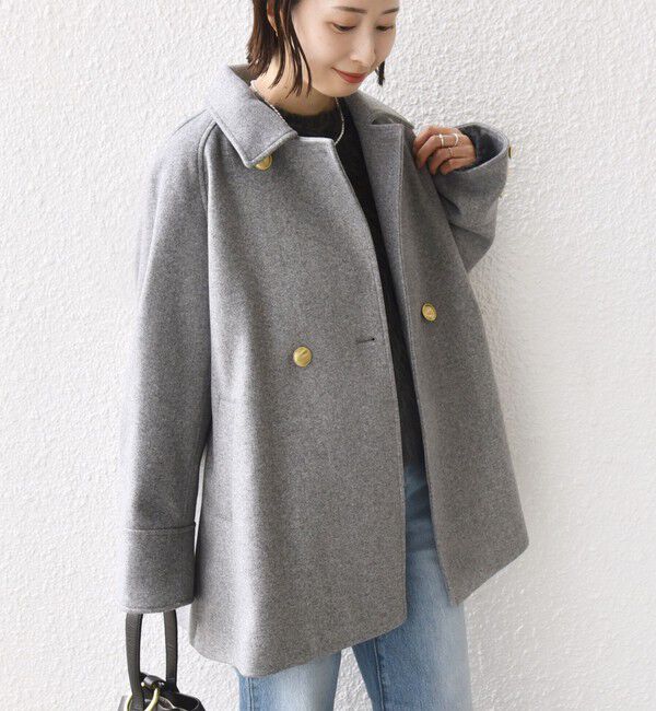 SHIPS for women「【WEB限定】〈手洗い可能〉ウール ライク ジャージー メルトン 2WAY Pコート」|ピーコート|