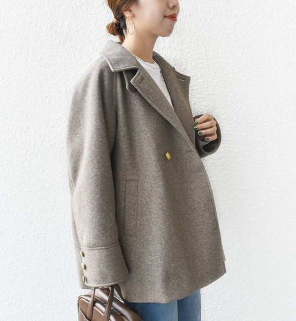 SHIPS for women「【WEB限定】〈手洗い可能〉ウール ライク ジャージー メルトン 2WAY Pコート」|ピーコート|