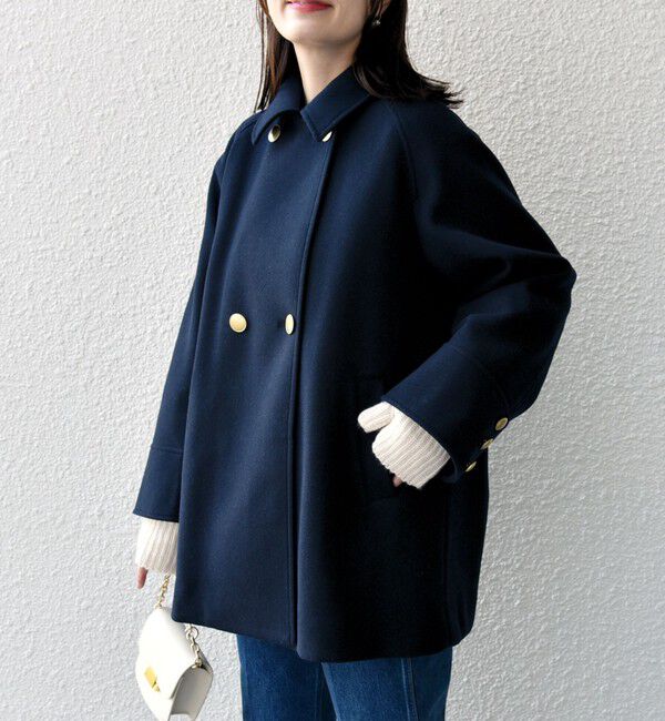 SHIPS for women「【WEB限定】〈手洗い可能〉ウール ライク ジャージー メルトン 2WAY Pコート」|ピーコート|