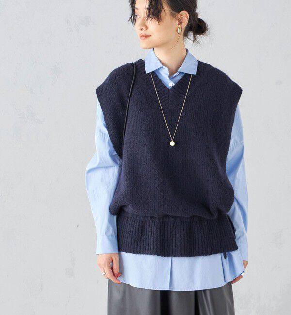 SHIPS for women「ファンシーヤーン 2WAY ベスト ◇」|ベスト・ジレ|ネイビー