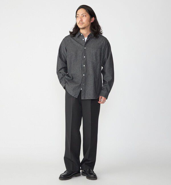 SHIPS「SHIPS: 6.5oz ウォッシュド デニム レギュラーカラー 長袖 シャツ」|シャツ・ブラウス|