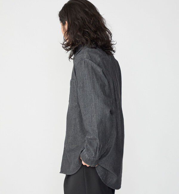 SHIPS「SHIPS: 6.5oz ウォッシュド デニム レギュラーカラー 長袖 シャツ」|シャツ・ブラウス|