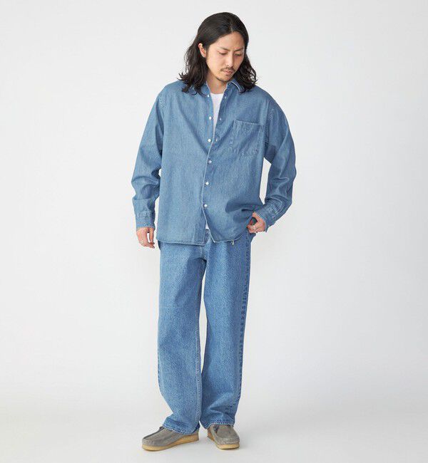 SHIPS「SHIPS: 6.5oz ウォッシュド デニム レギュラーカラー 長袖 シャツ」|シャツ・ブラウス|