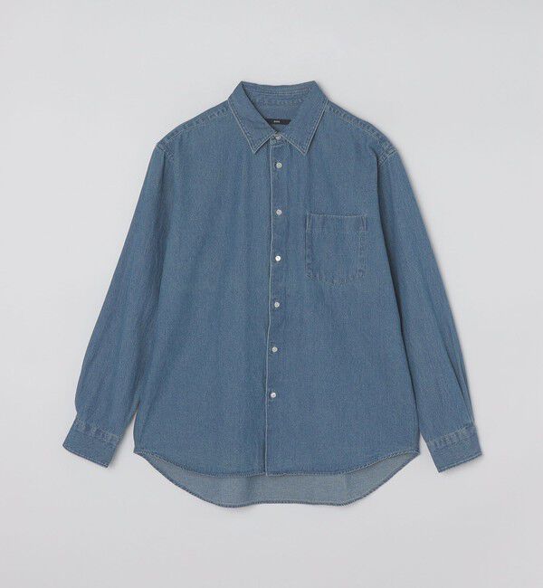 SHIPS「SHIPS: 6.5oz ウォッシュド デニム レギュラーカラー 長袖 シャツ」|シャツ・ブラウス|