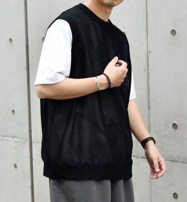 SHIPS any「SHIPS any: 〈洗濯機可能〉シアー ニット クルーネック プルオーバー ベスト◇」|ベスト・ジレ|