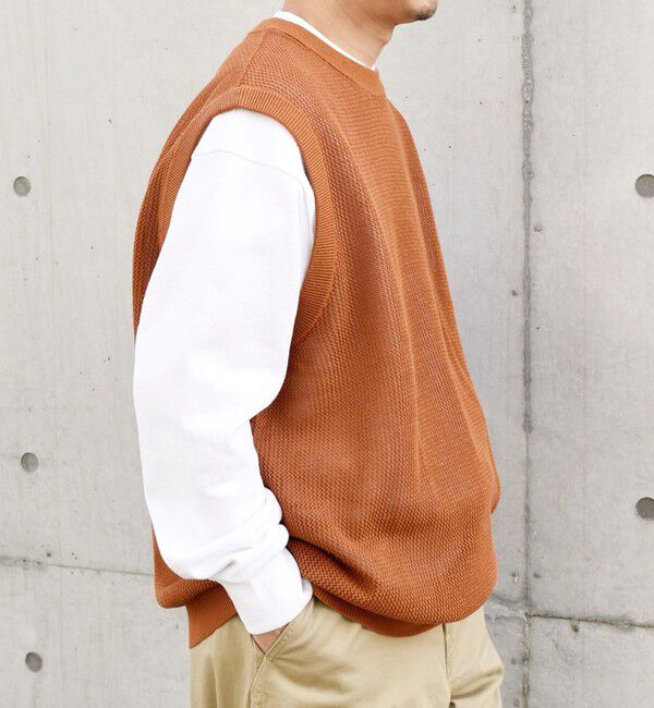 SHIPS any「SHIPS any: 〈洗濯機可能〉シアー ニット クルーネック プルオーバー ベスト◇」|ベスト・ジレ|