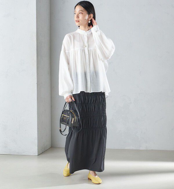 SHIPS for women「〈洗濯機可能〉スタンドフリル ボリューム ブラウス 24SS ◇」|シャツ・ブラウス|