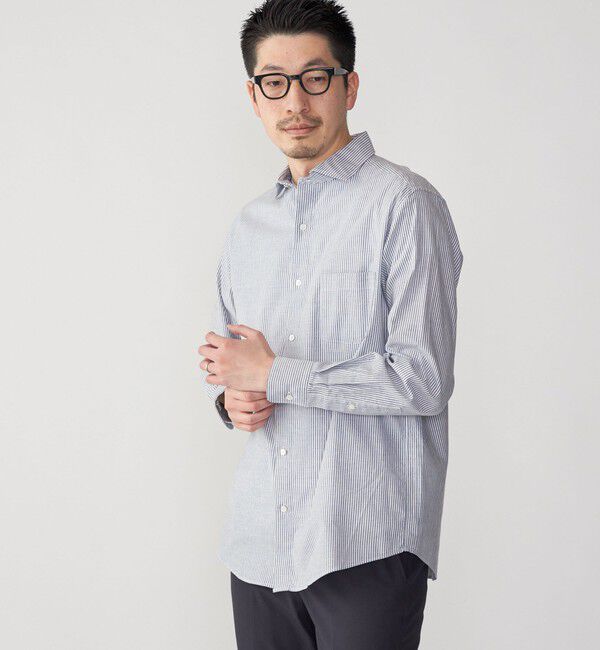 SHIPS「SHIPS: セミワイドカラー ライトオックス ロングスリーブ シャツ」|シャツ・ブラウス|