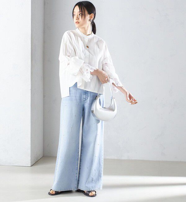 SHIPS for women「【SHIPS別注】VIOLETTE ROOM:〈手洗い可能〉レース ブラウス」|シャツ・ブラウス|