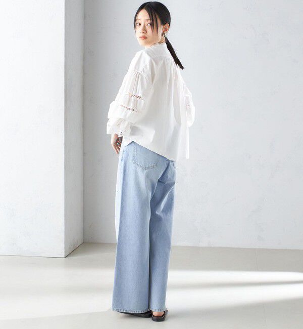 SHIPS for women「【SHIPS別注】VIOLETTE ROOM:〈手洗い可能〉レース ブラウス」|シャツ・ブラウス|