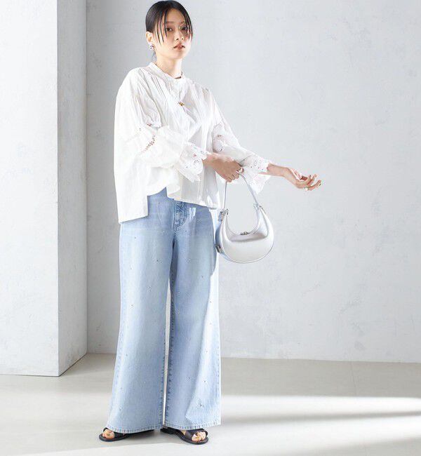 SHIPS for women「【SHIPS別注】VIOLETTE ROOM:〈手洗い可能〉レース ブラウス」|シャツ・ブラウス|