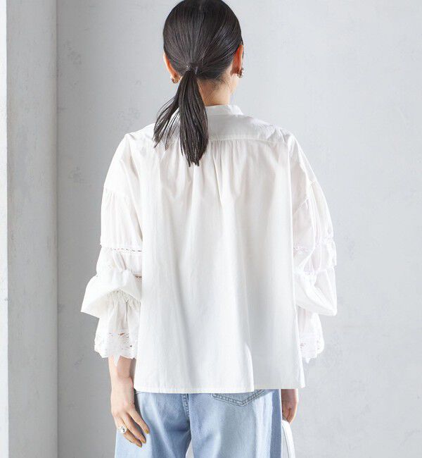 SHIPS for women「【SHIPS別注】VIOLETTE ROOM:〈手洗い可能〉レース ブラウス」|シャツ・ブラウス|