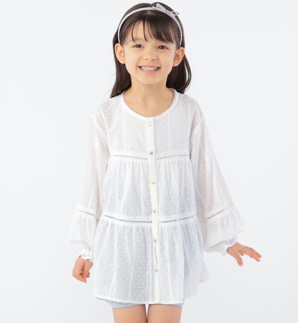 SHIPS KIDS「SHIPS KIDS:100～130cm / スナップ ボタン ティアード ブラウス」|シャツ・ブラウス|