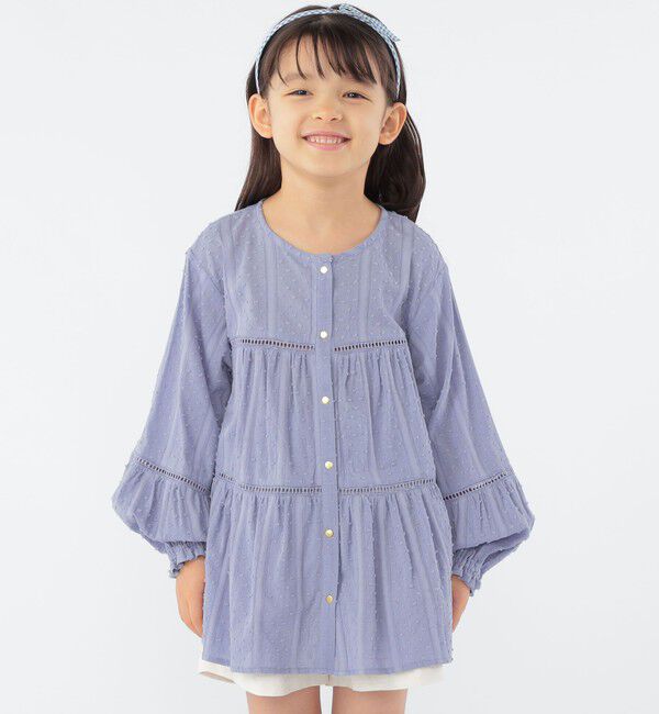 SHIPS KIDS「SHIPS KIDS:100～130cm / スナップ ボタン ティアード ブラウス」|シャツ・ブラウス|