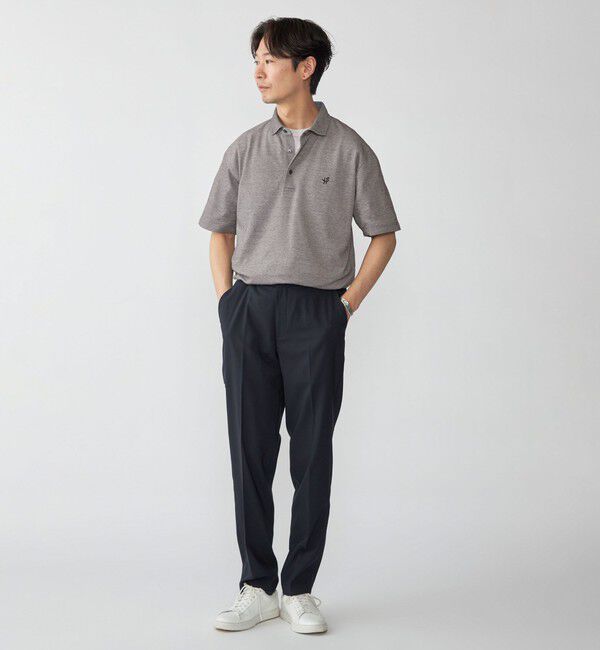 SHIPS「【WEB限定】SHIPS:〈吸水速乾〉ドライピケ ワンポイント ロゴ ワイドカラー ポロシャツ」|ポロシャツ|