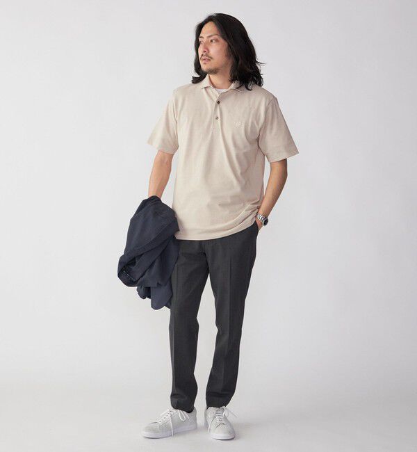 SHIPS「【WEB限定】SHIPS:〈吸水速乾〉ドライピケ ワンポイント ロゴ ワイドカラー ポロシャツ」|ポロシャツ|