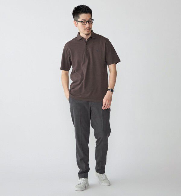 SHIPS「【WEB限定】SHIPS:〈吸水速乾〉ドライピケ ワンポイント ロゴ ワイドカラー ポロシャツ」|ポロシャツ|