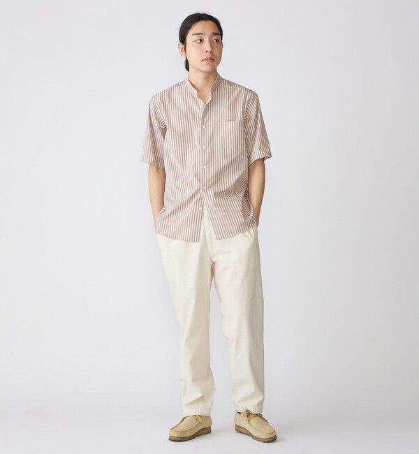 SHIPS「SHIPS: ハイカウント スーピマコットン バンドカラー ショートスリーブ シャツ」|シャツ・ブラウス|