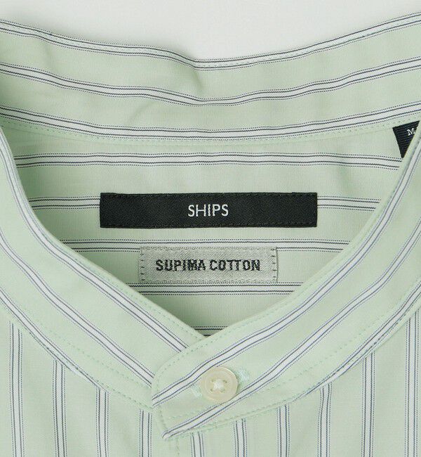 SHIPS「SHIPS: ハイカウント スーピマコットン バンドカラー ショートスリーブ シャツ」|シャツ・ブラウス|