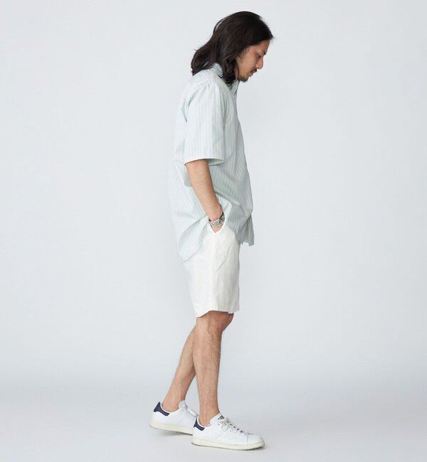 SHIPS「SHIPS: ハイカウント スーピマコットン バンドカラー ショートスリーブ シャツ」|シャツ・ブラウス|