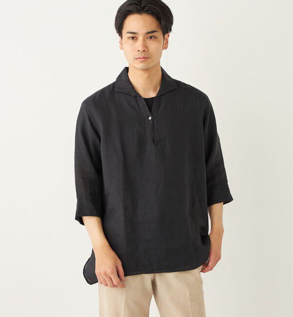 SHIPS Colors 「SHIPS Colors:〈洗濯機可能〉リネン カプリ プルオーバー シャツ」|シャツ・ブラウス|